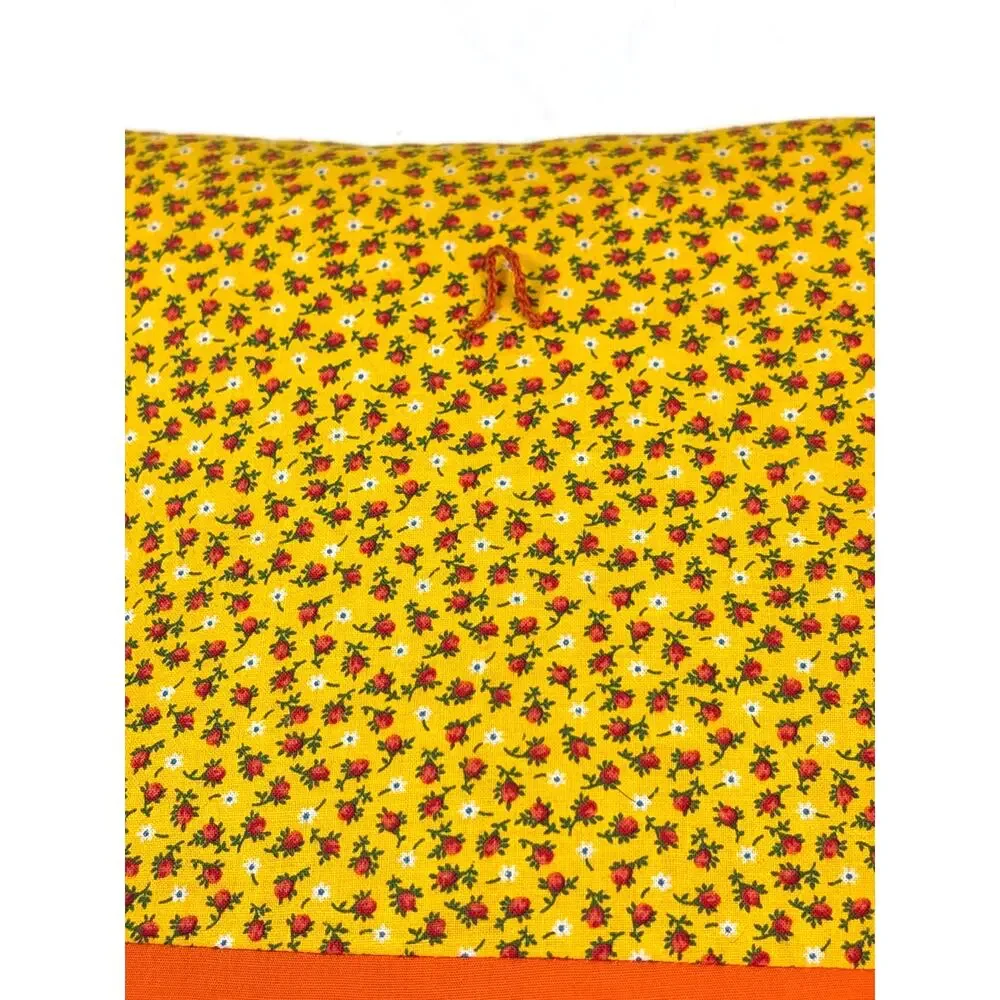 Vintage Fabric Stuffed Pumpkin Face Pillow Wall Hanging Handmade Halloween Decor